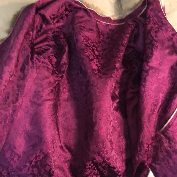 Fur Trimmed Plaid Brocade Jacket REVERSIBLE Button Down Handmade Funky Artsy - Picture 8 of 16